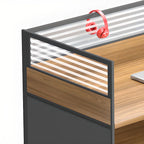 Modish Pc Desk T-Shape/L Shaped Natural Color Lumber Office Desk, Twin Pedestal Desk