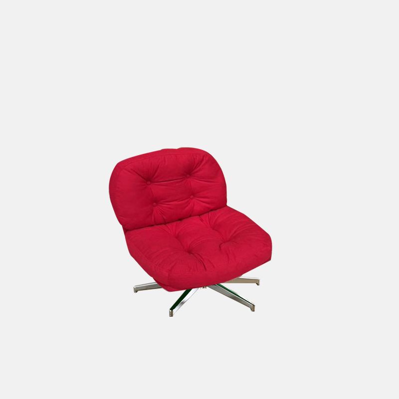 Solid Color Side Chair with Sewn Pillow Back in Blue/Light Brown/Citrus Color, Rotatable with Nailhead Border and Decorative-stitched Tufting