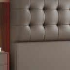 Trendy Panel Headboard with No Distressing, Piled Tufted Rectangle Design for King/Queen/Full Bed, Featuring Sponge Upholstery and Standard Height