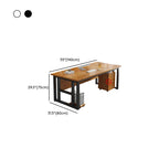 Modern Rectangular Light Brown Writing Table with Built-In Cable Organization and CPU Stand