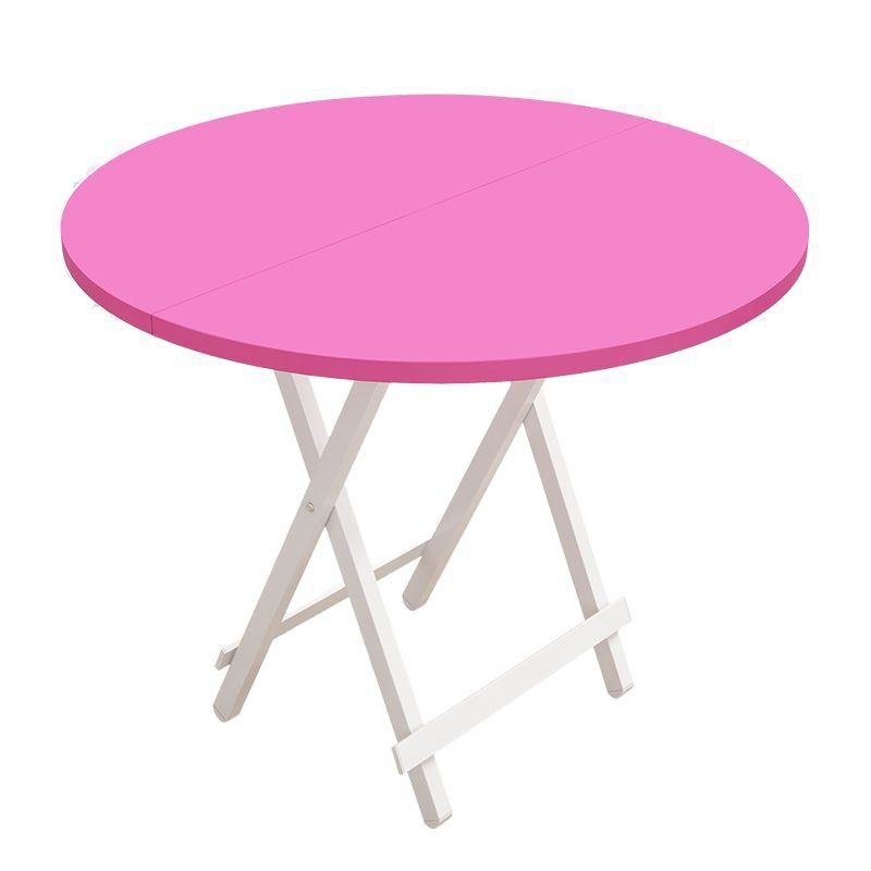 Trendy Folding Circular-shaped Bi-fold Table in Midnight Black/White, Crack Resistant with MDF Wood Top