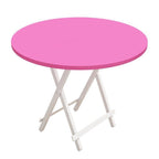 Trendy Folding Circular-shaped Bi-fold Table in Midnight Black/White, Crack Resistant with MDF Wood Top