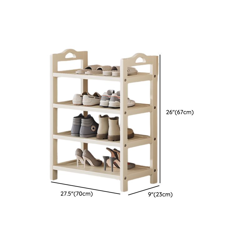 Art Deco Bambusa Rectangle Shoe Rack in Chalk with 6 Shelves for 11-40 Pairs in Drawing Room