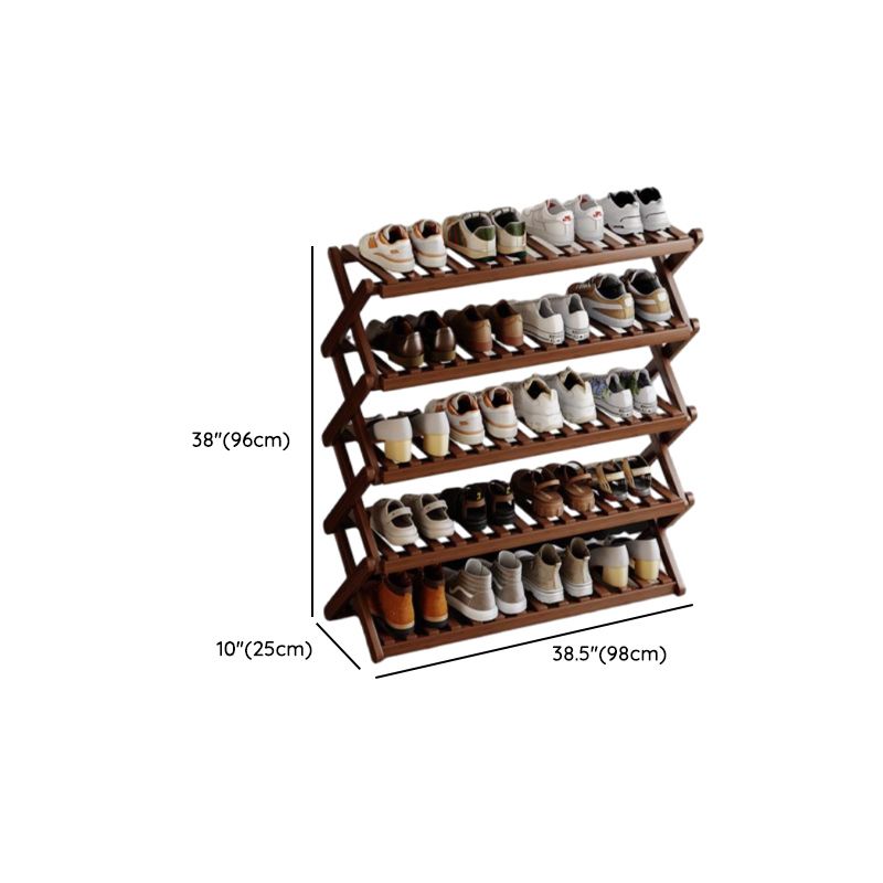Art Deco Bambusa Rectangle Shoe Rack with 6/4/5 Shelves, Capacity for 1-30 Pairs, Drawing Room