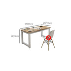 Modern Rectangular Laminate Writing Table in Chalk/Unfinished Color