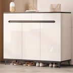Engineered Wood 5 Tiers Shoe Stack with Shelf, Drawers, Unattached Gate, and Closed Back