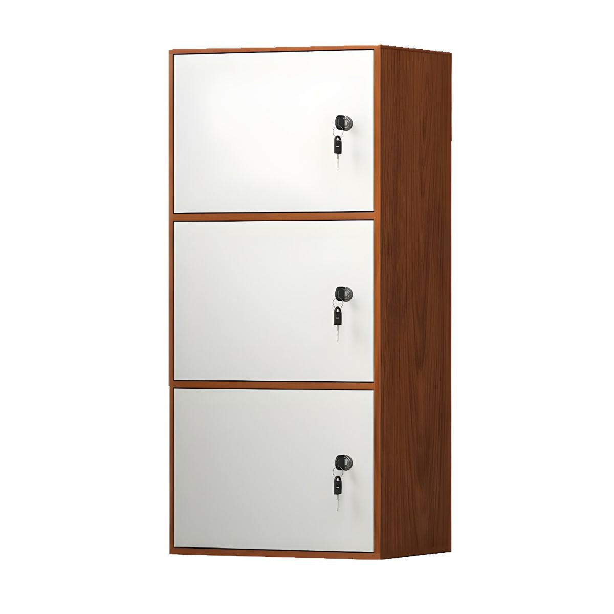 Elegant Locking Wood Filing Cabinet with Shelves & Smooth Casters