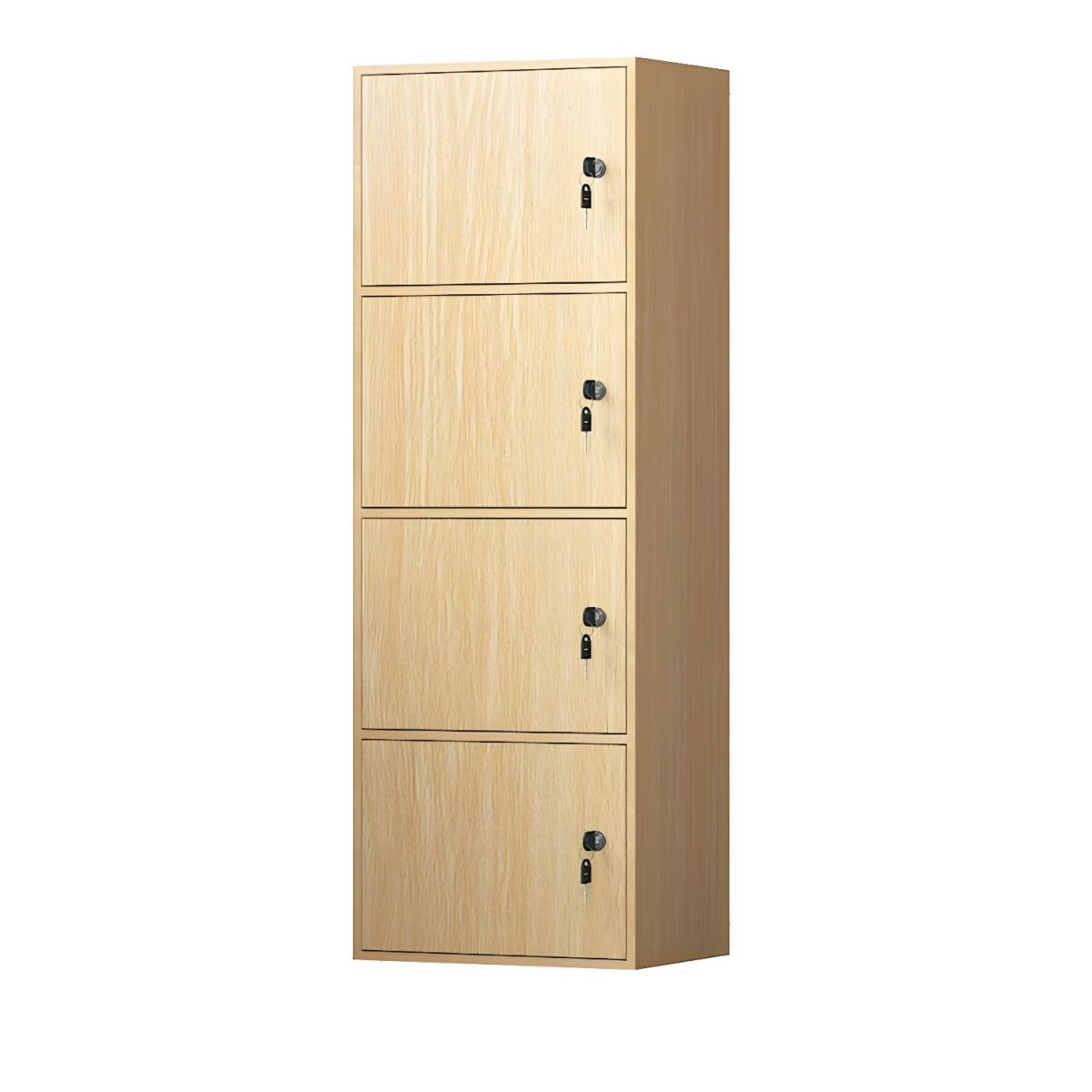 Elegant Locking Wood Filing Cabinet with Shelves & Smooth Casters