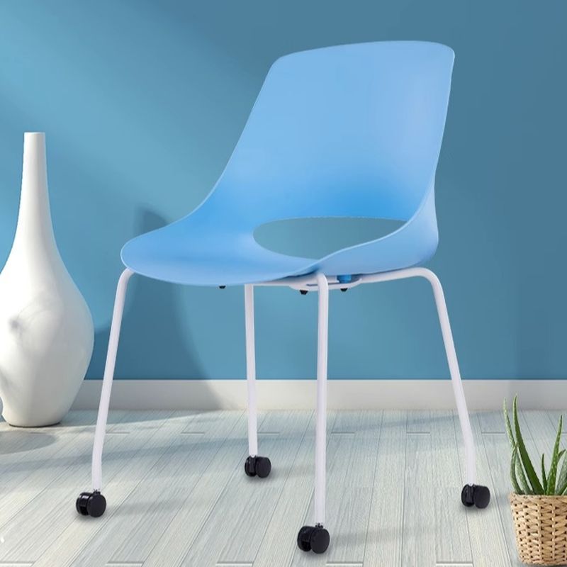 Casual Non-foldable Carbon Steel Side Chair, 1 Piece for Hard Floor with Glide