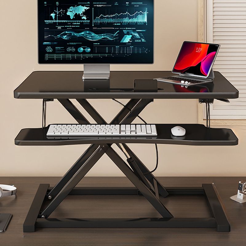 Trendy Manufactured Wood Notebook Holder with Airlift Lifting and Shelves