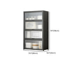 Simplistic Grey Standard Bambusa Display Stand with Cabinet, Shelf and Door
