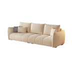 Standard Sofa with Flannel Upholstery in Dove Grey/Cream/Amber Color, Armrest Included, Comes with 3 Pillows