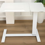 Trendy Manufactured Wood Laptop Cart with Pop Up Lifting Casters and Tilt