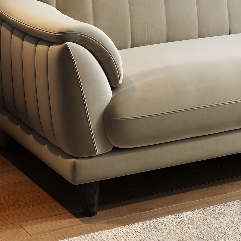 Modern Solid Color Scratch-defiant Standard Sofa in White/Sage PU with 4-seater/3-seater Capacity and 2 Pillows