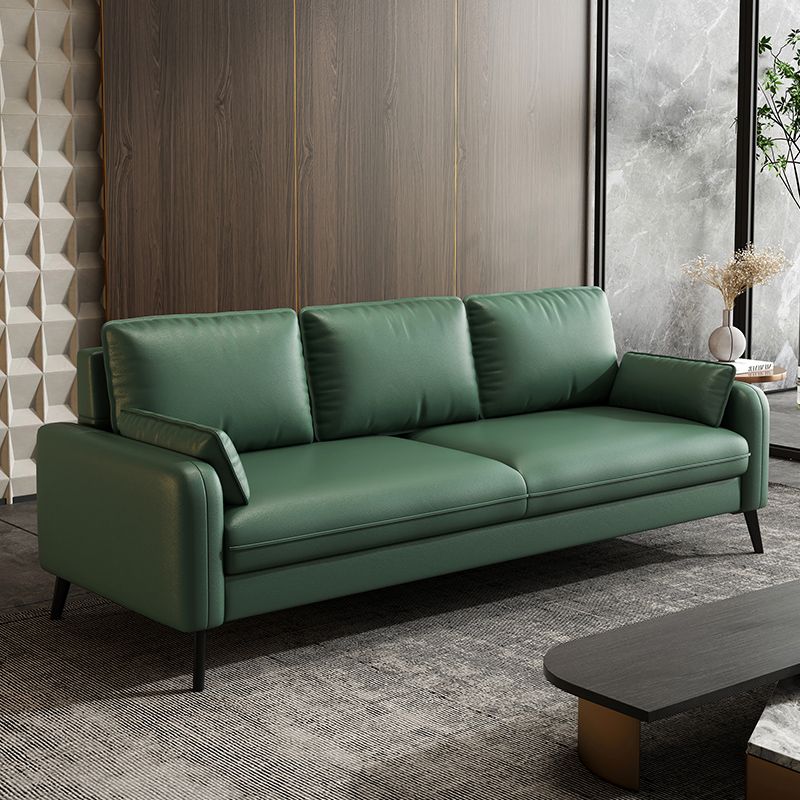 Simple Solid Color Blue/Grey/Orange Sofa with Pillow Back & Square Arm Living Spaces, Scratch Resistant