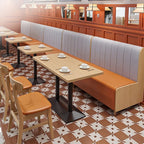 Modern Simple Style Single Sided Booth with Channel Back in Tangerine Color/Blue/Light Green and PU Seat