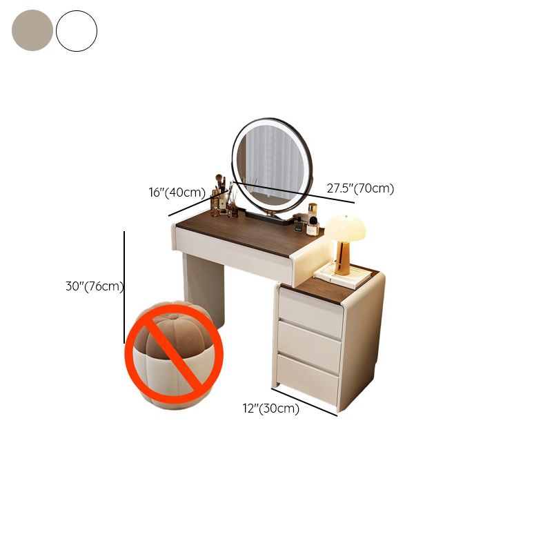 Modish Wood Standard/Small Vanity Set with 5 Drawers and Light Up Mirror