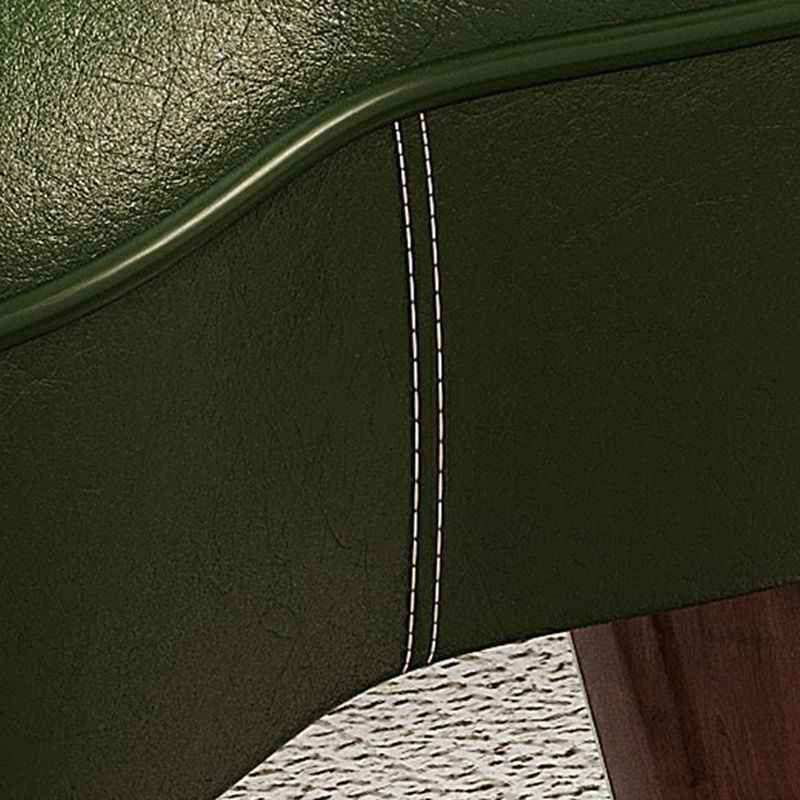 Casual Unique Solid Color Standard Ottoman in Pleather with Chalk/Jade Green/Sepia Stitch-tufted Upholstery