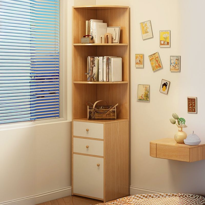 Detached Scratch-immune Accent Cabinet with 3/4 Exterior Shelves, Cabinet Knobs, Sepia/Wood Color Top, Soft Close Drawer, and Stain Resistant