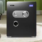 Steel Pry Resistant Security Safe with Lockable Keys, Interior Lining, and Shelves