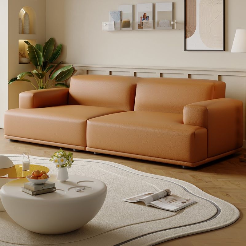 Modish Solid Color Stain Resistant Standard Sofa in Light Gray/Rose/Amber Color, 3-seater/4-seater/5 Person with 2 Pillows