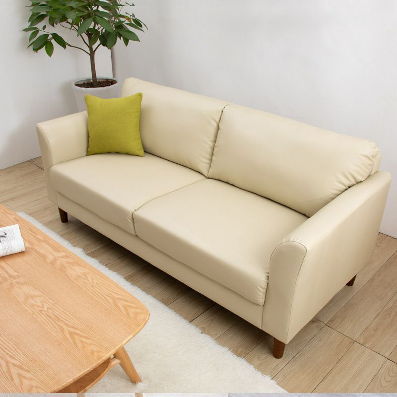 Art Deco Faux Leather Flared Arm Loveseat with Cushions for Living Room