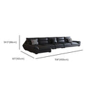 Contemporary Modern Solid Color Scratch-durable/Water Resistant Standard/Single Sofa in Midnight Black, Seats 3/5/4 with 2/1 Pillows