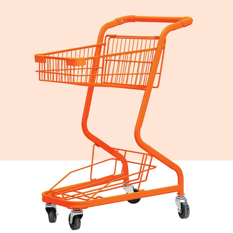 Durable Steel Shopping Cart for All Ages with 1 Shelf