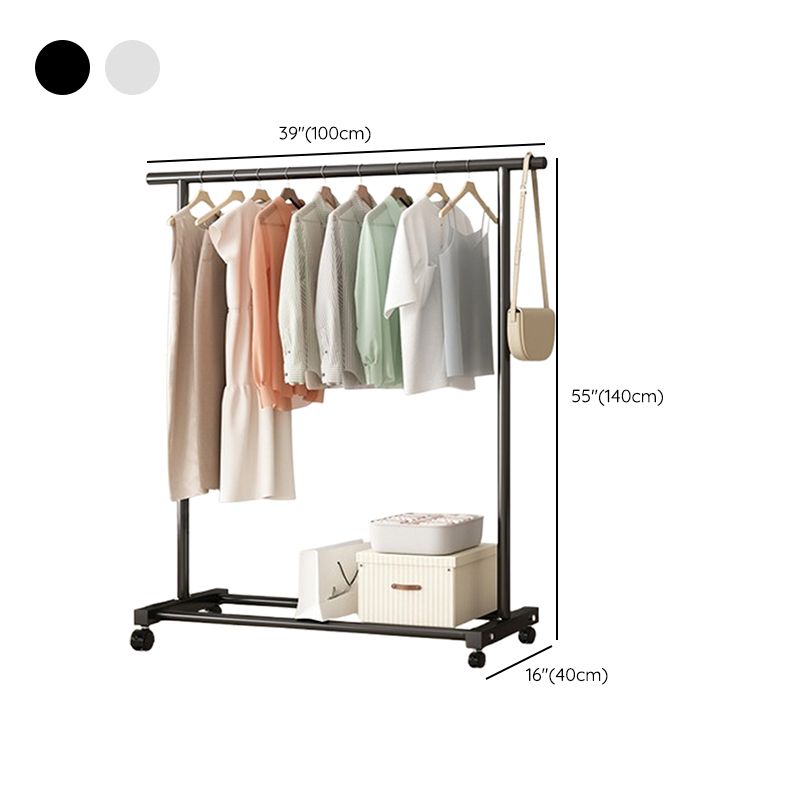 Modern Simple Style Hall Rack with Receptacle Storage, 1 Shelf/2 Shelves, Steel Frame, and Alloy Hook