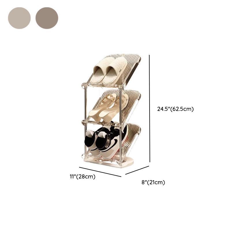 Art Deco Polymerized Material Rectangle Shoe Rack for 1-10 Pairs in Drawing Room with Individual Shoe Cubby Holes