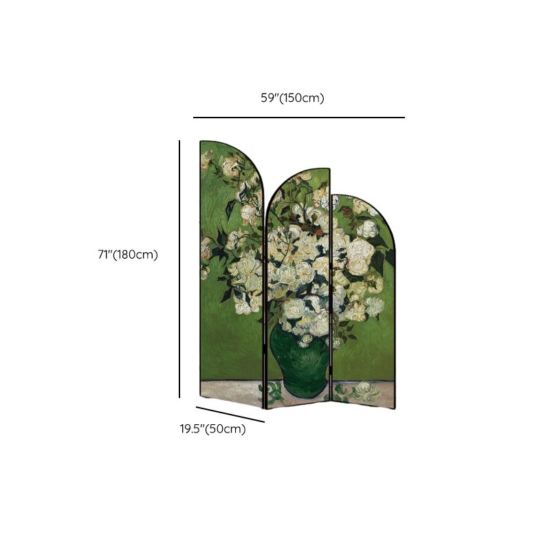 Indoor Opaque Folding Temporary Wall Panels with Natural Wood Frame, 3 Panels, Double Sided Print, Self-supporting