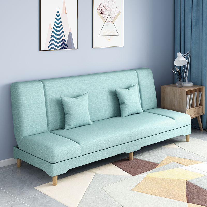Contemporary Modern Antimicrobial Foldable Cerulean/Dove Grey/Rose Solid Color Sleeper for Seats 3 with 2 Pillows