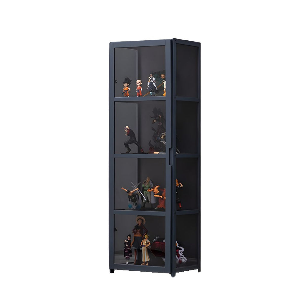 Bamboo Display Storage Cabinet Modern Multi-shelf Acrylic Door for Living Room