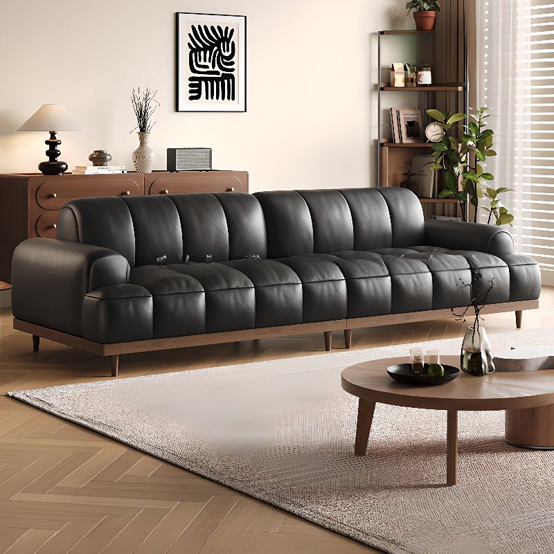 Contemporary Modern Solid Color Water Resistant Standard Sofa in Ink, 2 People