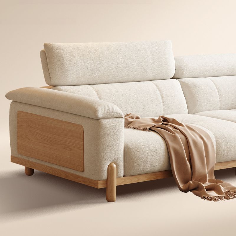 Contemporary Modern Solid Color Scratch-immune Standard Sofa/Single Sofa in Off-White for 2 People/Seats 1 with 2 Pillows/1 Pillow