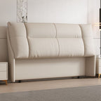 Trendy Panel Headboard in Natural Wood with No Distressing, Rectangle Shape for King/Queen/Full Bed, Cotton Upholstery Fill, Standard Height
