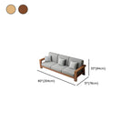 Modish Solid Color Stain Resistant Standard Sofa in Light Gray/Off-White with Seating for 5/4/3 and 3/4 Pillows