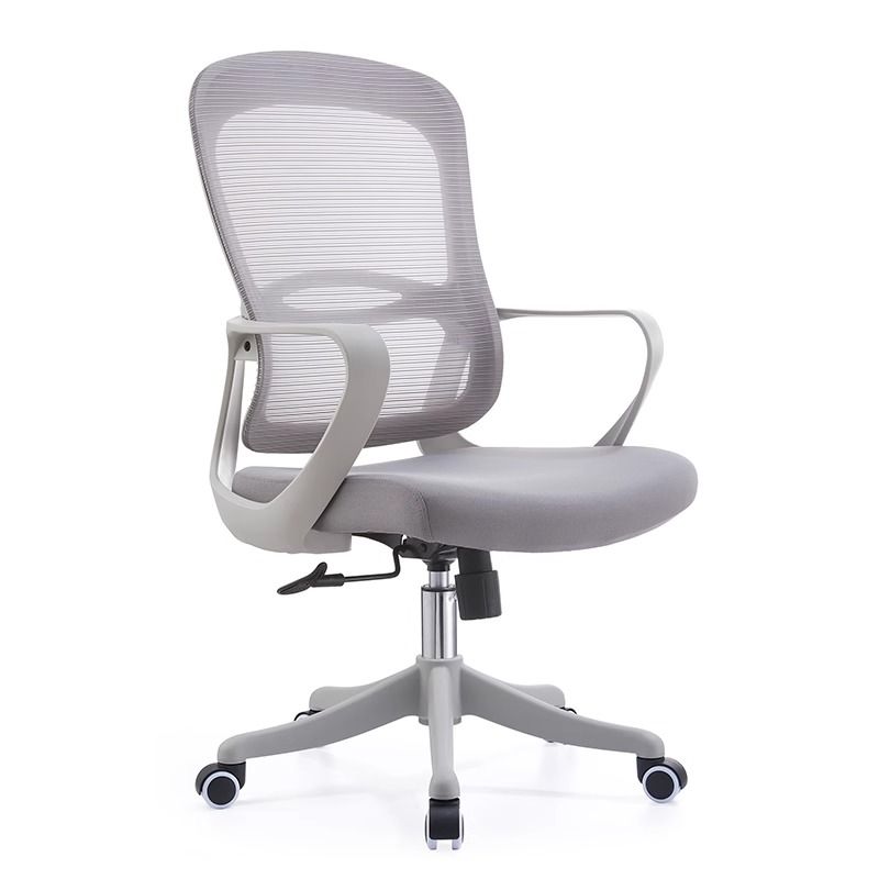 Multi-levelled Single Color Chair with Armrest, Wheels, Midnight Black/Dove Grey/Chalk Frame, Lumbar Support, and Tilt Available Glide Movement