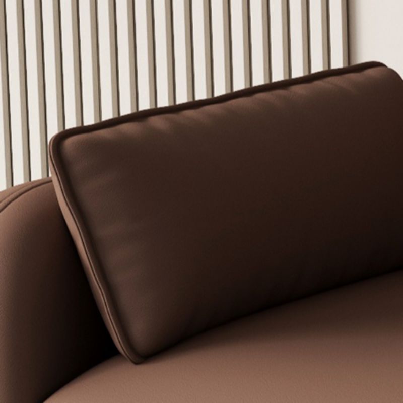 Drawing Room Standard Sofa in Pu Leather with Gray/Mocha/Off-White Upholstery and Armrest
