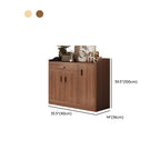 Modern Simple Style Narrow Sideboard with 3 Drawers, Hutch, 2 Shelves, Engineered Wood Countertop, and 3 Doors