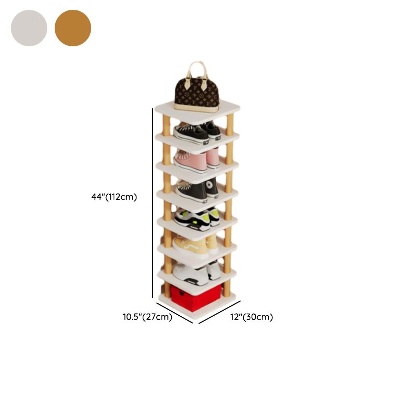 Art Deco Composite Wood Rectangle Shoe Rack, Floor Mounted for 1-20 Pairs in Drawing Room