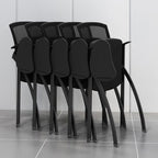Simple Midnight Black Upholstered Ergonomic Office Chairs with Armrest