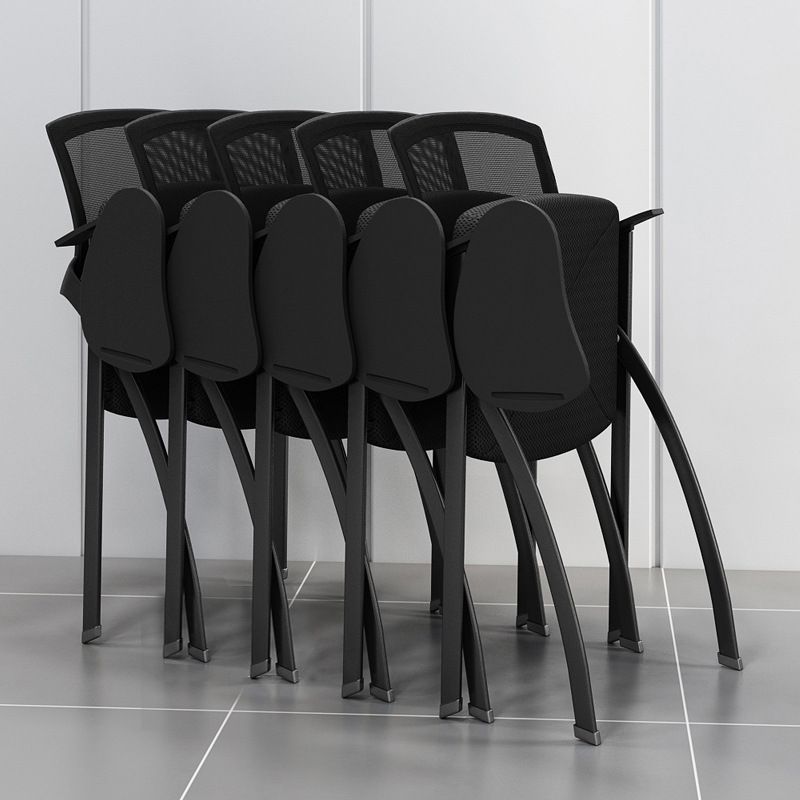 Simple Midnight Black Upholstered Ergonomic Office Chairs with Armrest
