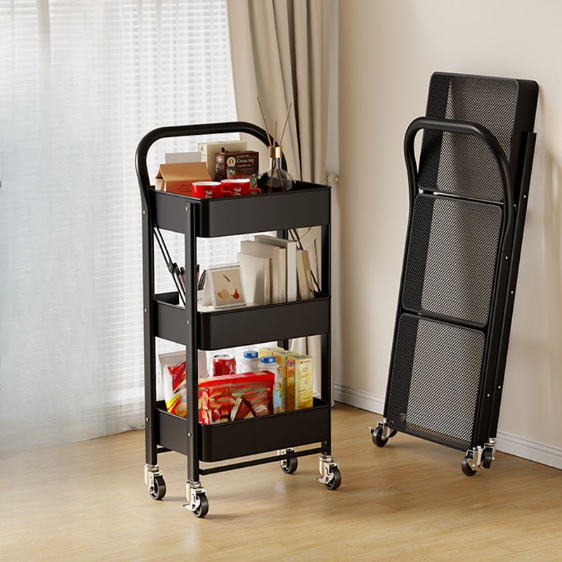 Steel Equipment Cart for All Ages with Roller Wheels, 3 Tiers/4 Shelves, Unattached Orientation