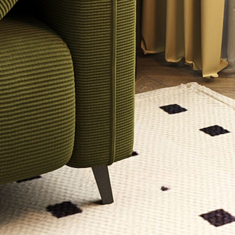 Trendy Solid Color Stain Resistant Loveseat in Black/Beige with Arm for 2 People and 2 Pillows