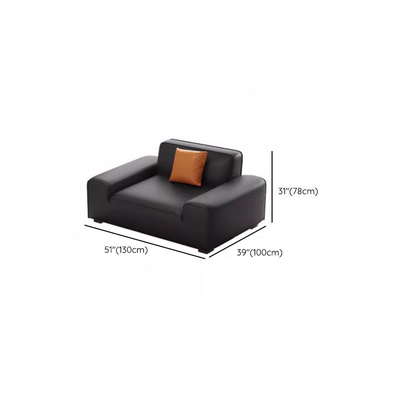 Midnight Black/White Standard Sofa/Loveseat with Armrest for Drawing Room