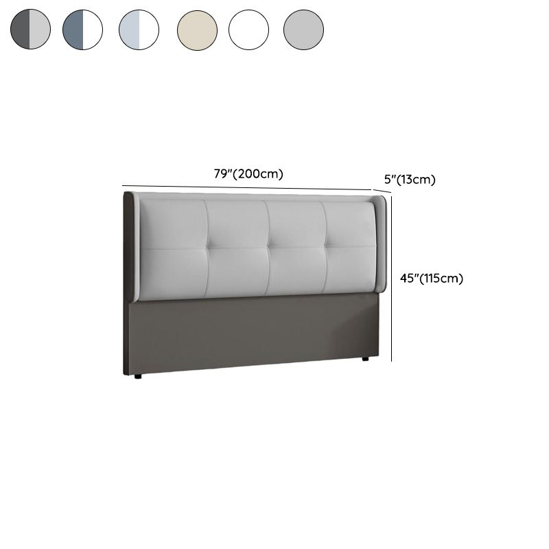 Trendy Wingback Headboard with No Distressing, Piled Tufted Rectangle for Queen/King Bed, Sponge Upholstery Fill, Standard Height