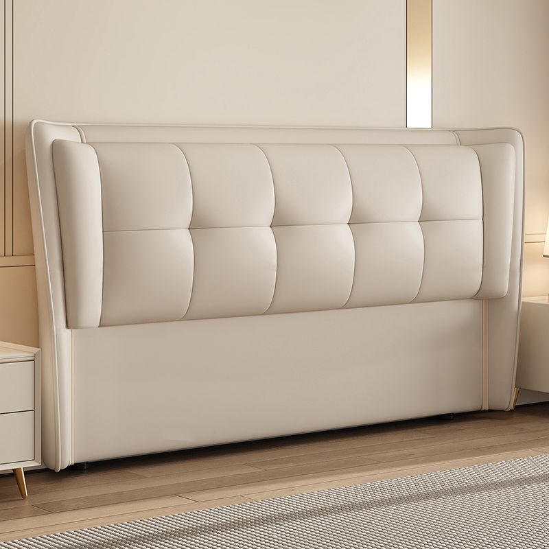 Trendy Panel Headboard with No Distressing, Piled Tufted Rectangle Design for King/Full Bed, Featuring Sponge Upholstery and Standard Height
