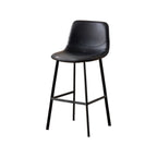 Casual Rawhide Bar Stools in Midnight Black/Jade Green/Cream with Back and Pail Seat, Featuring Leg Rest