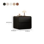 Modish Curved Nightstand with Pleather Countertop